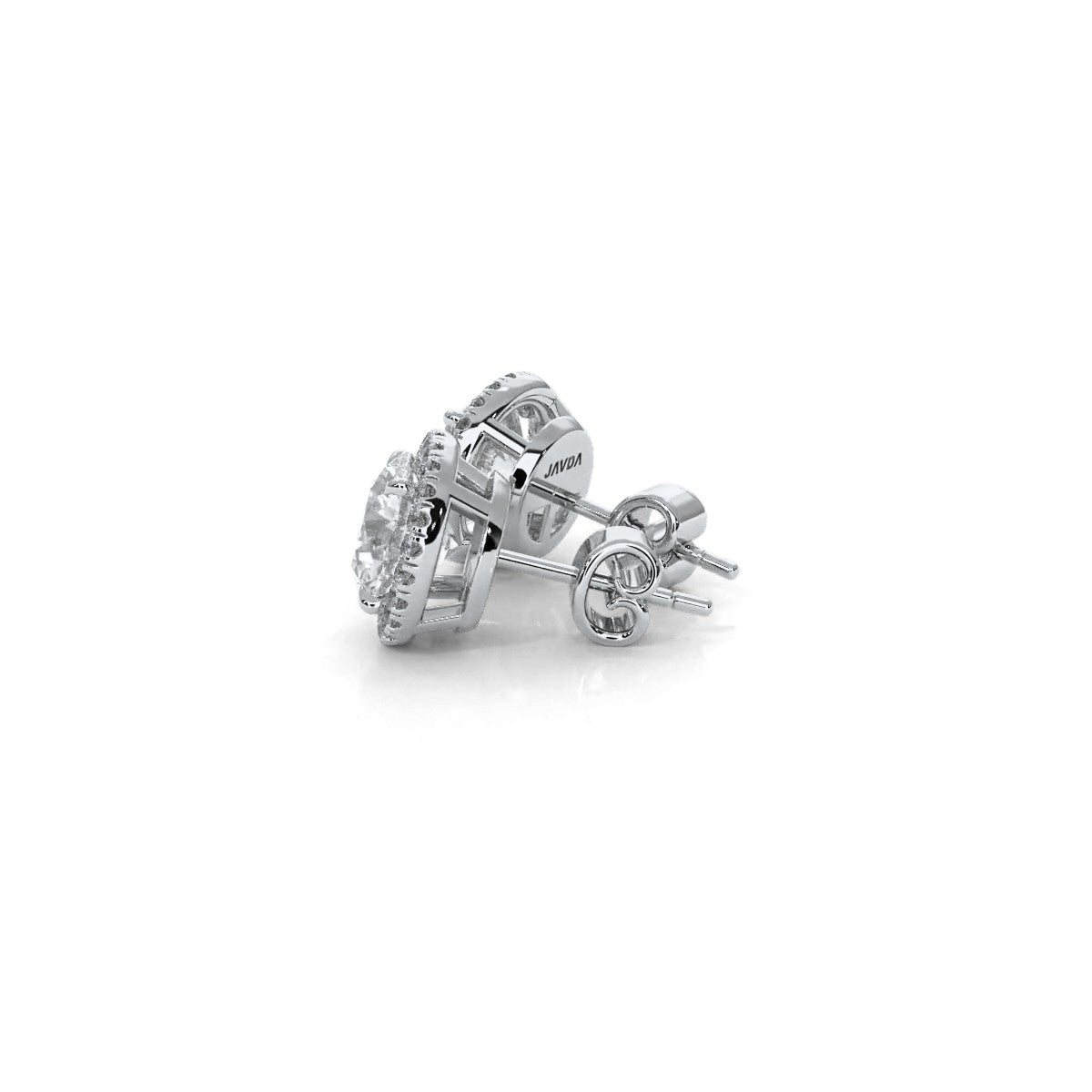 Round Lab Grown Diamond Claw Prong Women's Earring 14k White Gold 2.28 Ctw.
