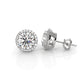 Round Lab Grown Diamond Claw Prong Women's Earring 14k White Gold 2.28 Ctw.