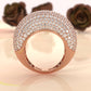 Dome Micro Pave Diamond Cocktail Ring 4.87ctw 14K White Gold | Women's Luxury Wedding Band | Javda