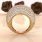 Dome Micro Pave Diamond Cocktail Ring 4.87ctw 14K White Gold | Women's Luxury Wedding Band | Javda