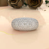 Dome Micro Pave Diamond Cocktail Ring 4.87ctw 14K White Gold | Women's Luxury Wedding Band | Javda