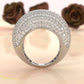 Dome Micro Pave Diamond Cocktail Ring 4.87ctw 14K White Gold | Women's Luxury Wedding Band | Javda