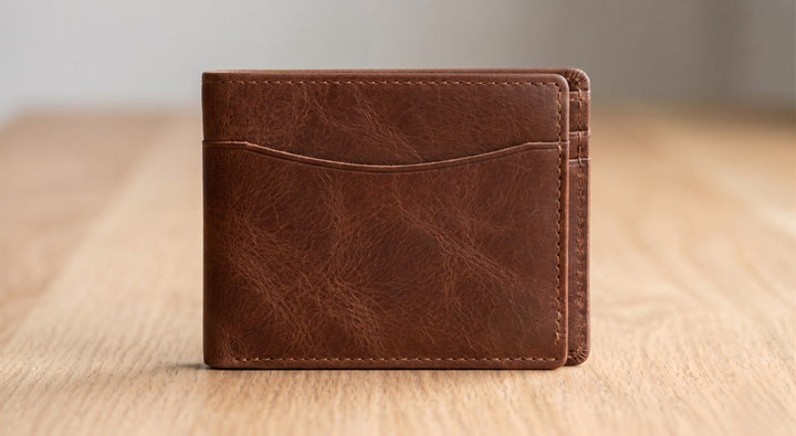 JAVDA Heritage Bi-Fold – Premium Full-Grain Leather Wallet in Cognac