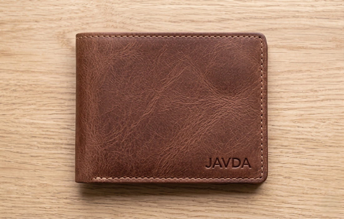 JAVDA Heritage Bi-Fold – Premium Full-Grain Leather Wallet in Cognac
