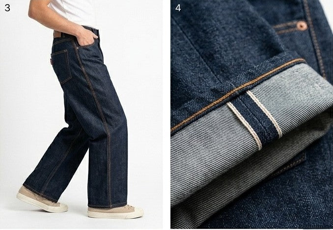 JAVDA Heritage Raw Selvedge Denim – Wide-Leg Workwear Fit