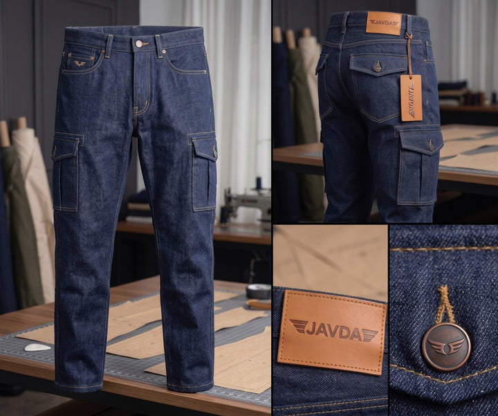JAVDA Heritage Denim Cargo – Tailored Fit with Custom Hardware