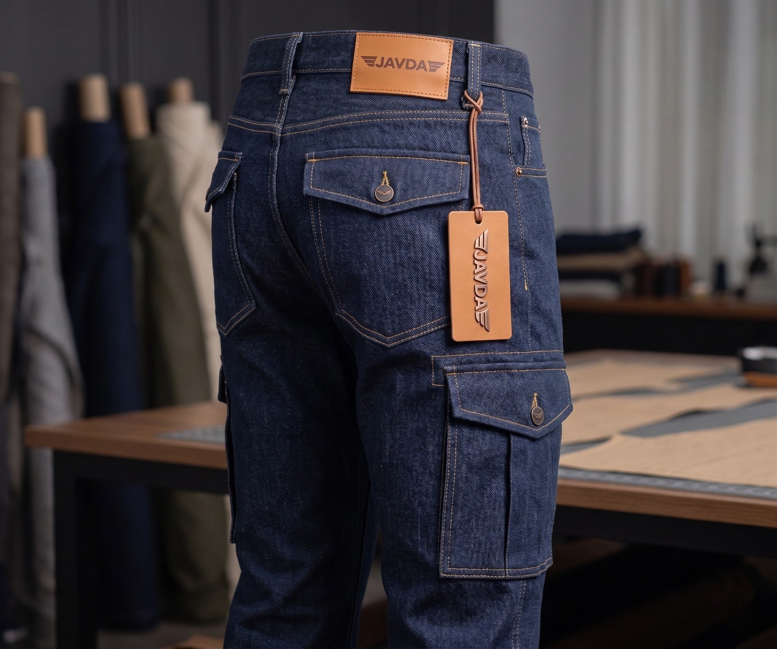 JAVDA Heritage Denim Cargo – Tailored Fit with Custom Hardware