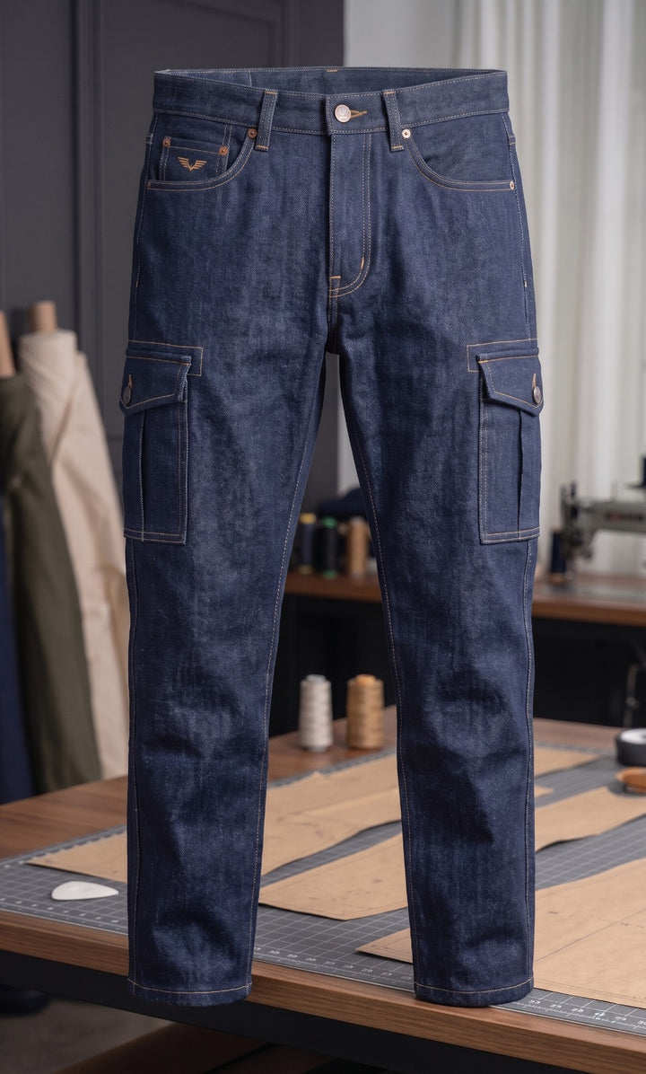 JAVDA Heritage Denim Cargo – Tailored Fit with Custom Hardware