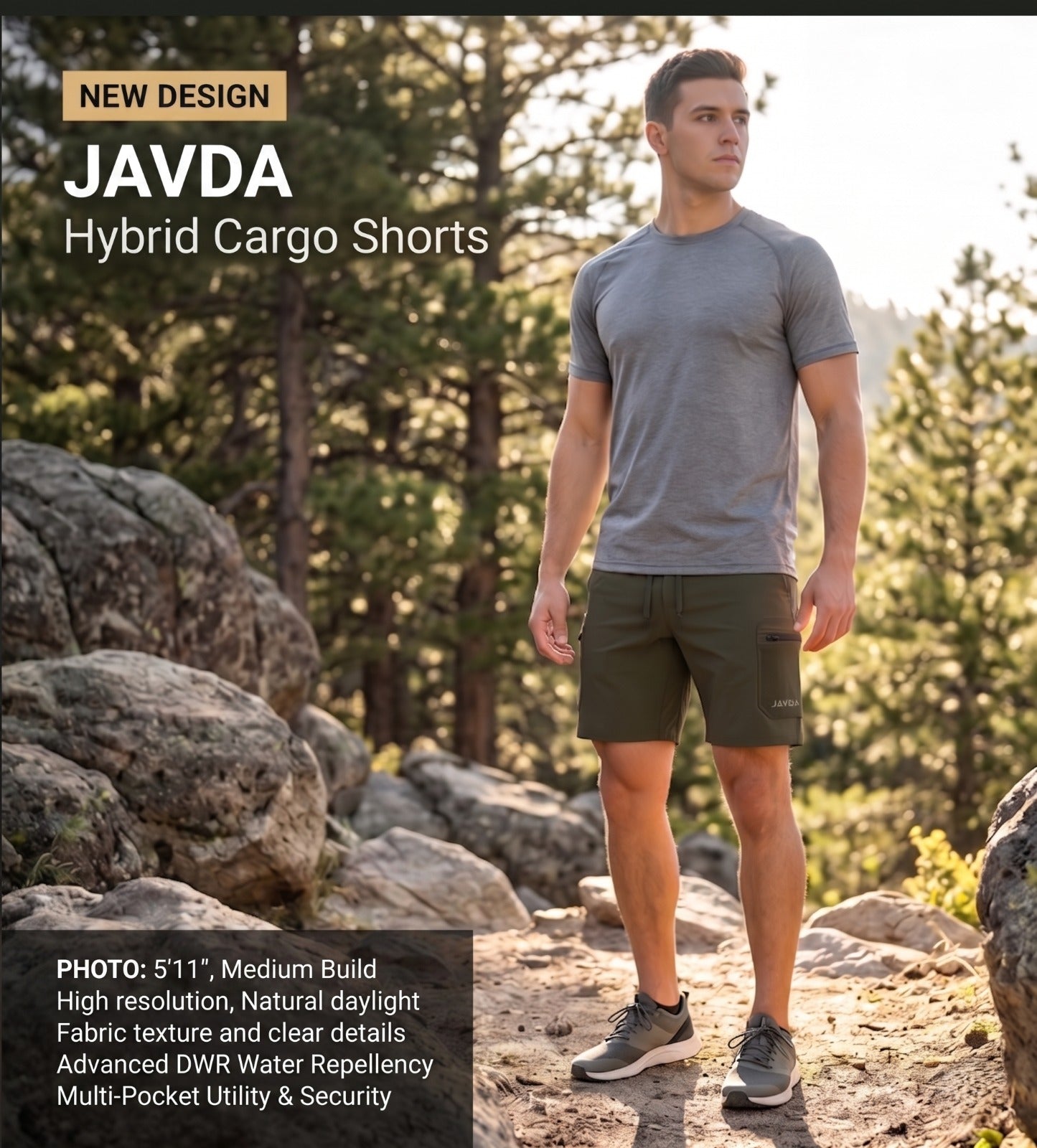 Javda Hybrid Expedition Cargo Shorts – Olive Drab