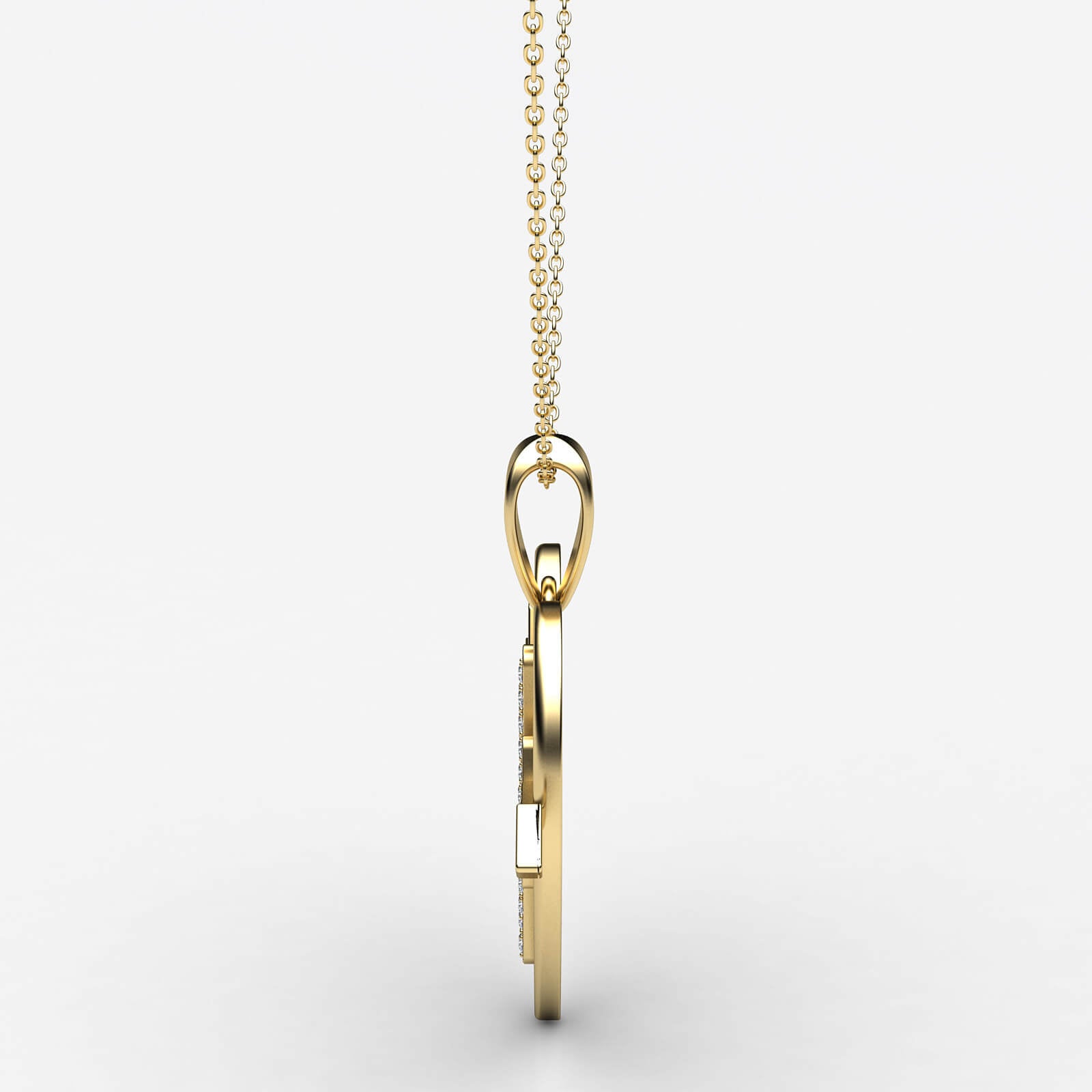 Diamond Heartbeat Heart Pendant Necklace 14k White Gold 18 Inch Chain 0.21Ct