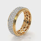 Matte Finish 4 Row Round Diamond Eternity Men Wedding Band 14k White Gold 2.83 Ctw.