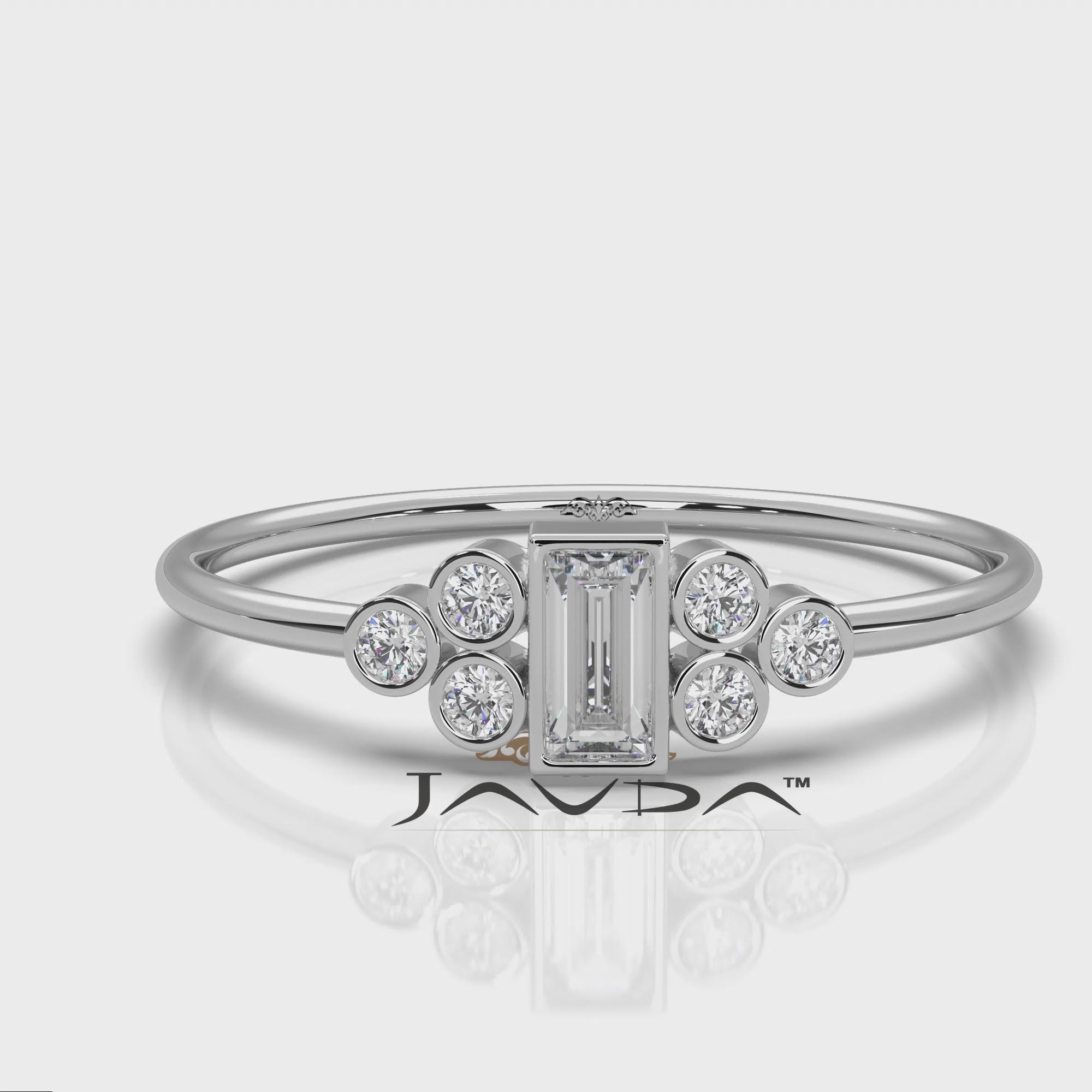 Cluster Bezel Baguette Round Lab Diamond Fashion Ring 0.27ctw.