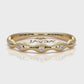 Delicate Bamboo Round Lab Diamond Bezel Set Wedding Ring 0.04ctw.
