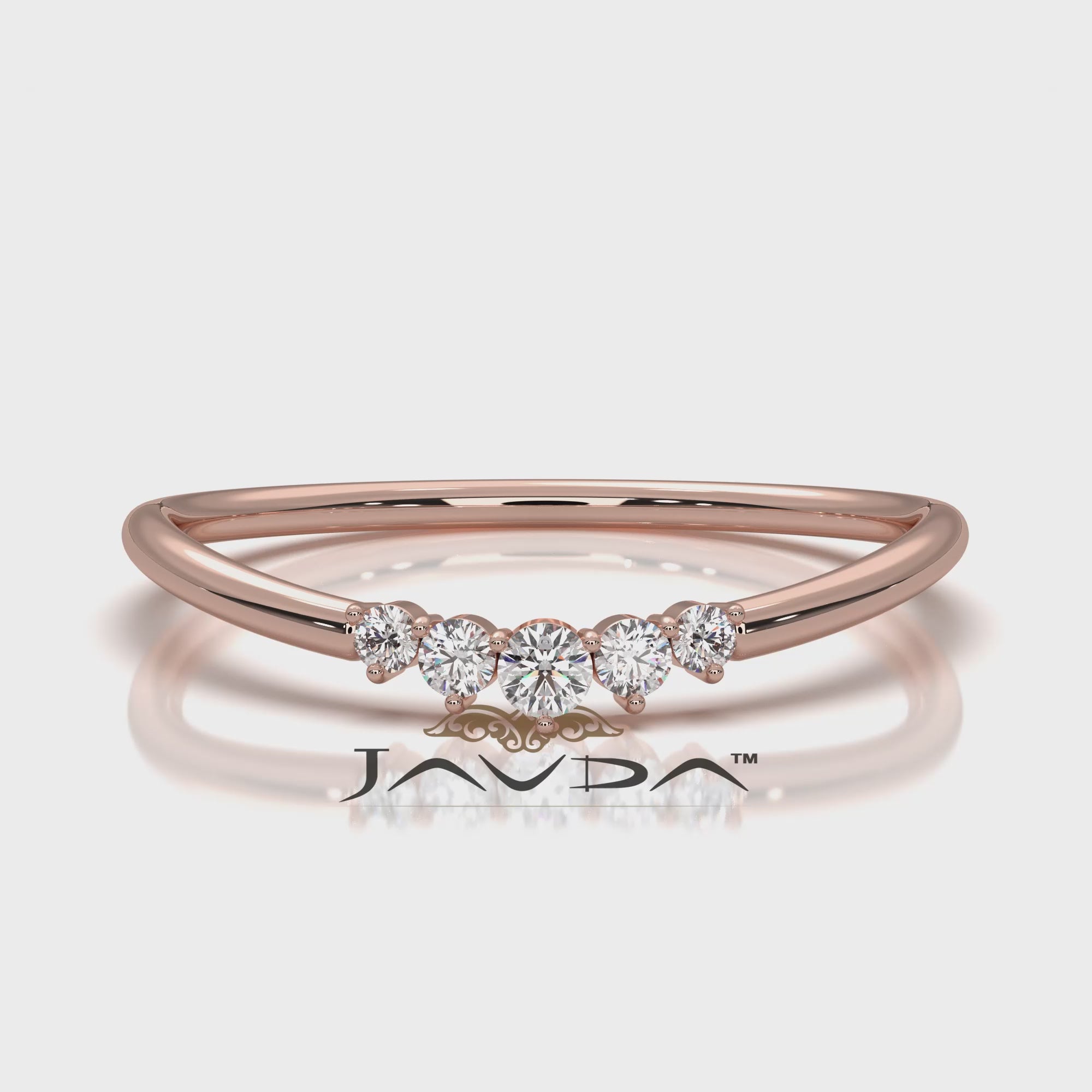 Sleek & Slim 5 Stone Round Shape Lab Diamond Fashion Ring 0.06ctw.