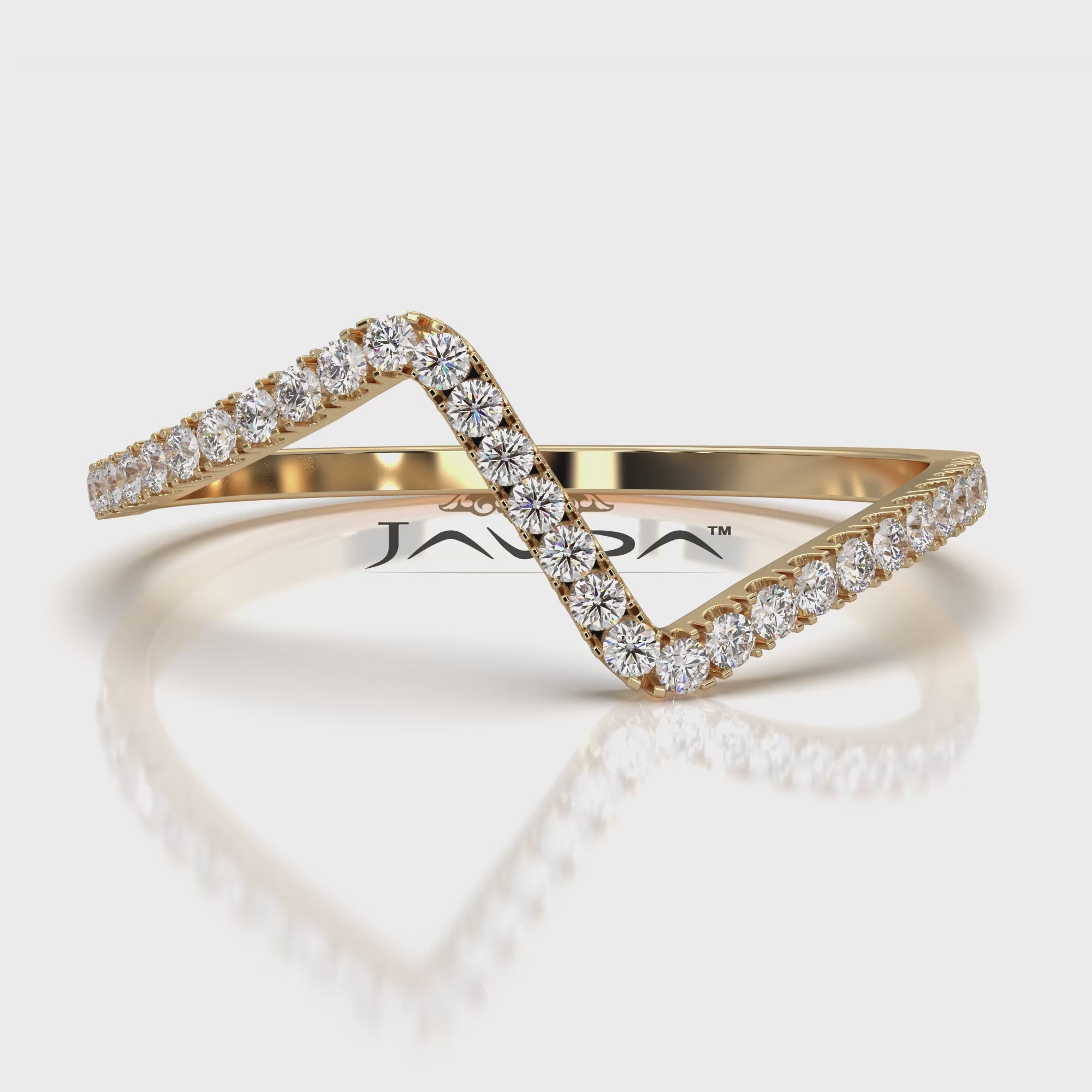 Classic Zig Zag Design Round Lab Diamond Fashionable Ring in 0.13ctw.