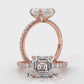 Asscher Diamond Engagement Ring crafted in 14k White Gold