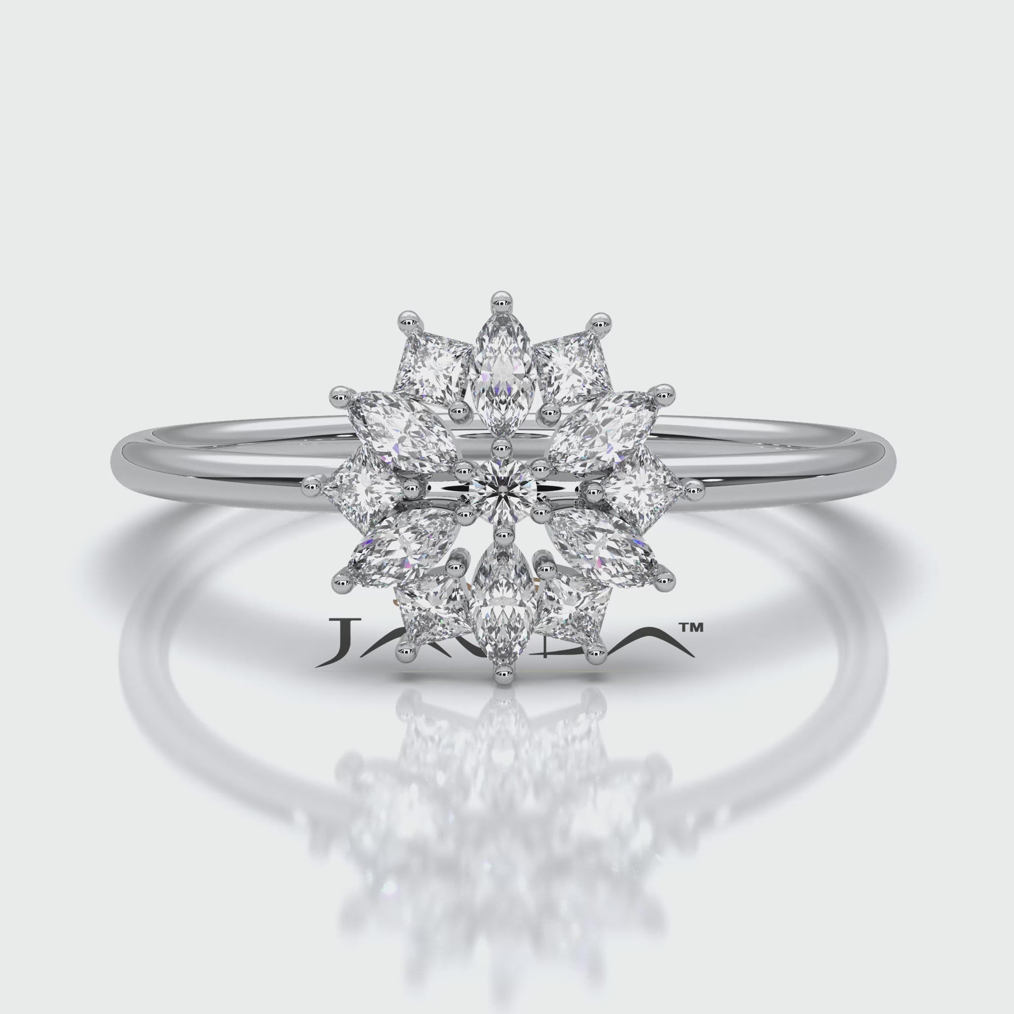 Light Weight Star Cluster Halo Lab Diamond Fashion Ring 0.27ctw.