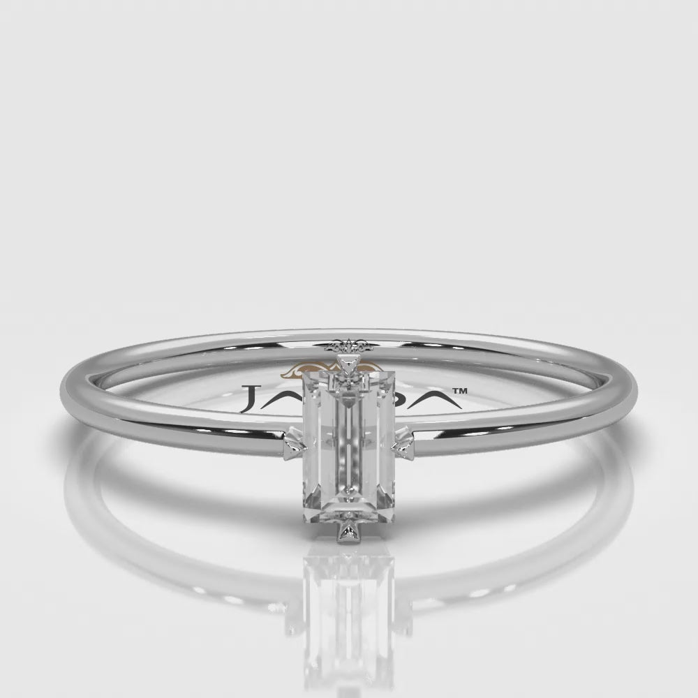 Women's Vertical Baguette Lab Diamond Fashion Ring 0.31ctw.