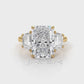 3 Stone Radiant Lab Grown Diamond Engagement Ring IGI 14k White Gold 5.04 Ctw.