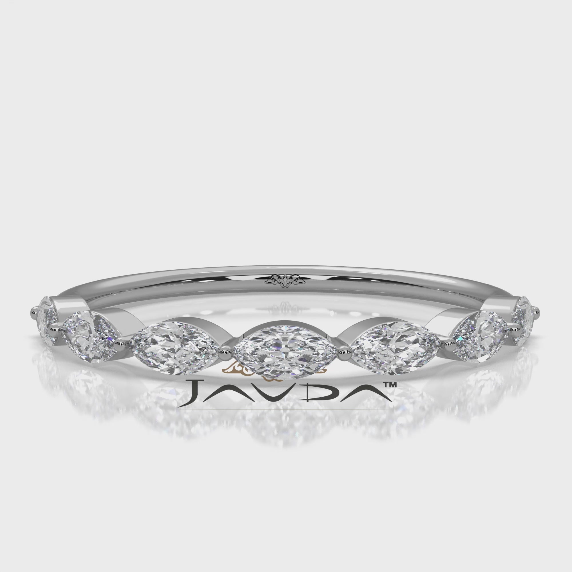 Stackable Marquise Lab Diamond Fashionable Anniversary Ring 0.54ctw.