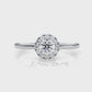 French U Cut Prong Halo Round Diamond Engagement Ring 0.32 Ctw.