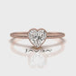 Stackable Heart Lab Diamond Bezel Set Engagement Ring 0.59ctw.