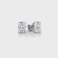 Cushion Lab Grown Diamond Stud Earring IGI Certified in 14k White Gold 4.07 Ctw.
