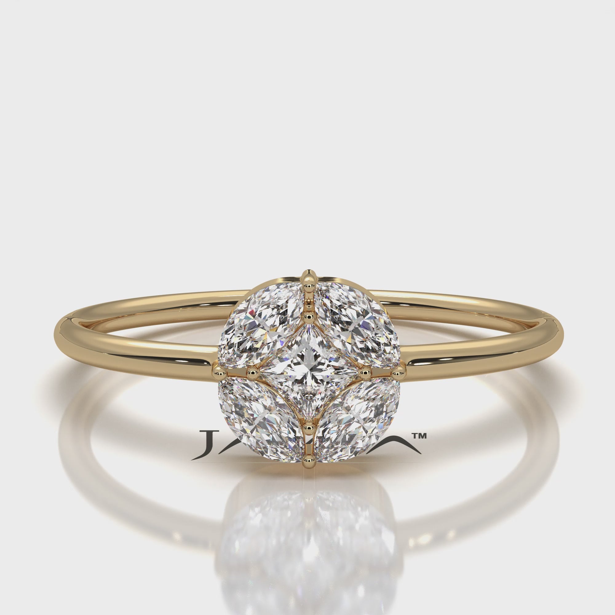 Minimalist Princess Marquise Fashionable Lab Diamond Ring 0.31ctw.