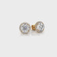 Round Lab Grown Diamond Claw Prong Women's Earring 14k White Gold 2.28 Ctw.