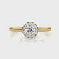 French U Cut Prong Halo Round Diamond Engagement Ring 0.32 Ctw.