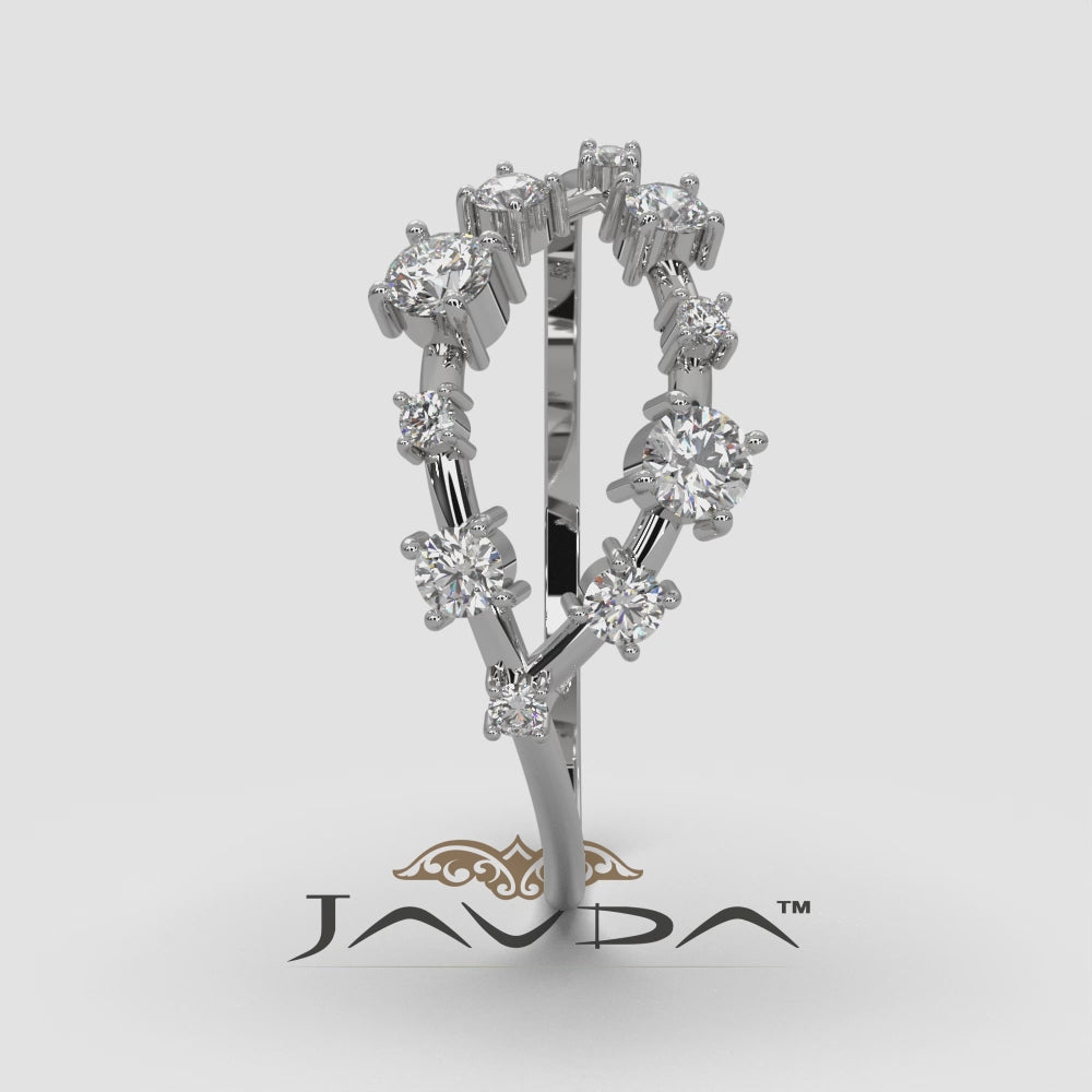 Stackable Marquise Outline Round Lab Diamond Fashionable Ring 0.25ctw.