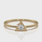 Triangle Milgrain Round Lab Diamond Fashion Anniversary Ring 0.10ctw.
