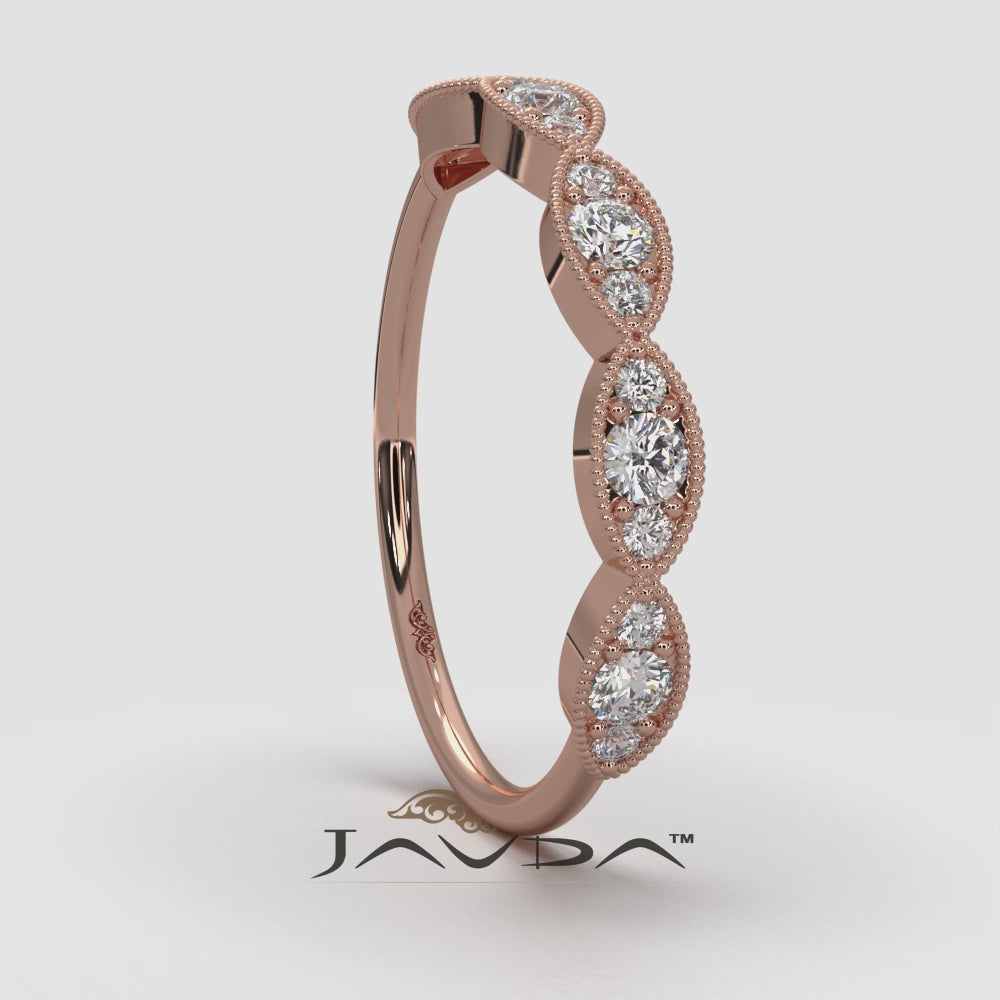 Slim Milgrain Edge Lab Diamond Wedding Band 0.28ctw.