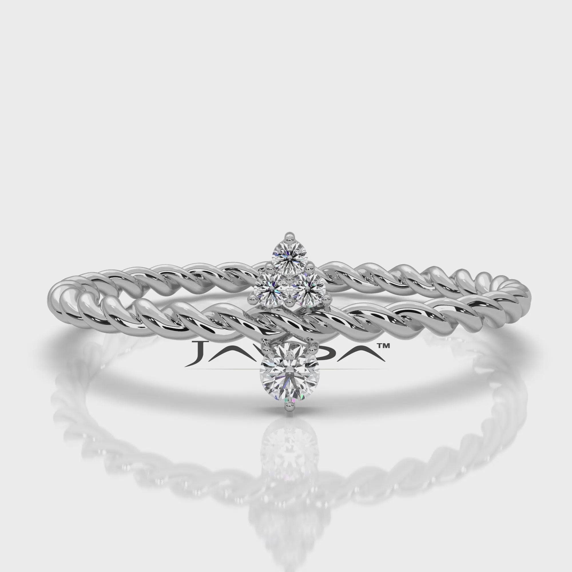 Twisted Rope Mini Cluster Fashion Lab Diamond Wedding Ring 0.06ctw.