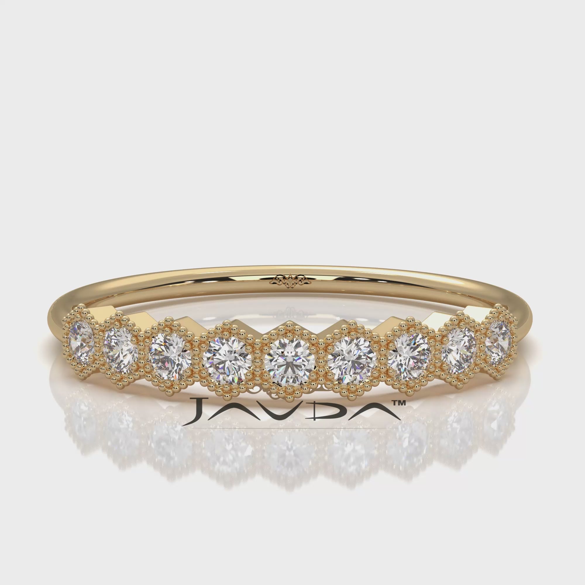 Minimalist Milgrain Round Lab Diamond Prong Set Fashion Ring 0.20ctw.