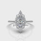 Prong Set Scalloped Halo Oval Lab Diamond Anniversary Ring 1.04ctw.