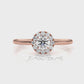 French U Cut Prong Halo Round Diamond Engagement Ring 0.32 Ctw.