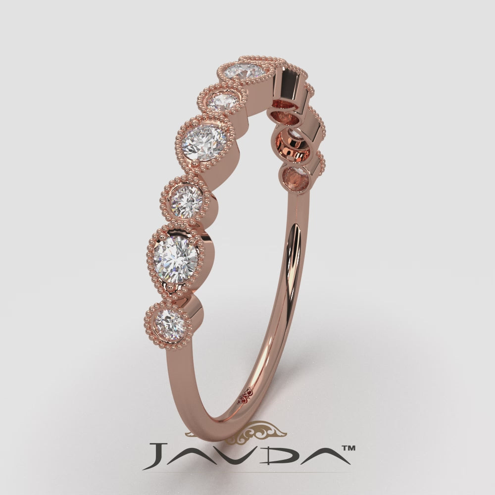 Round Lab Diamond Milgrain Edge Fashion Ring 0.29ctw.