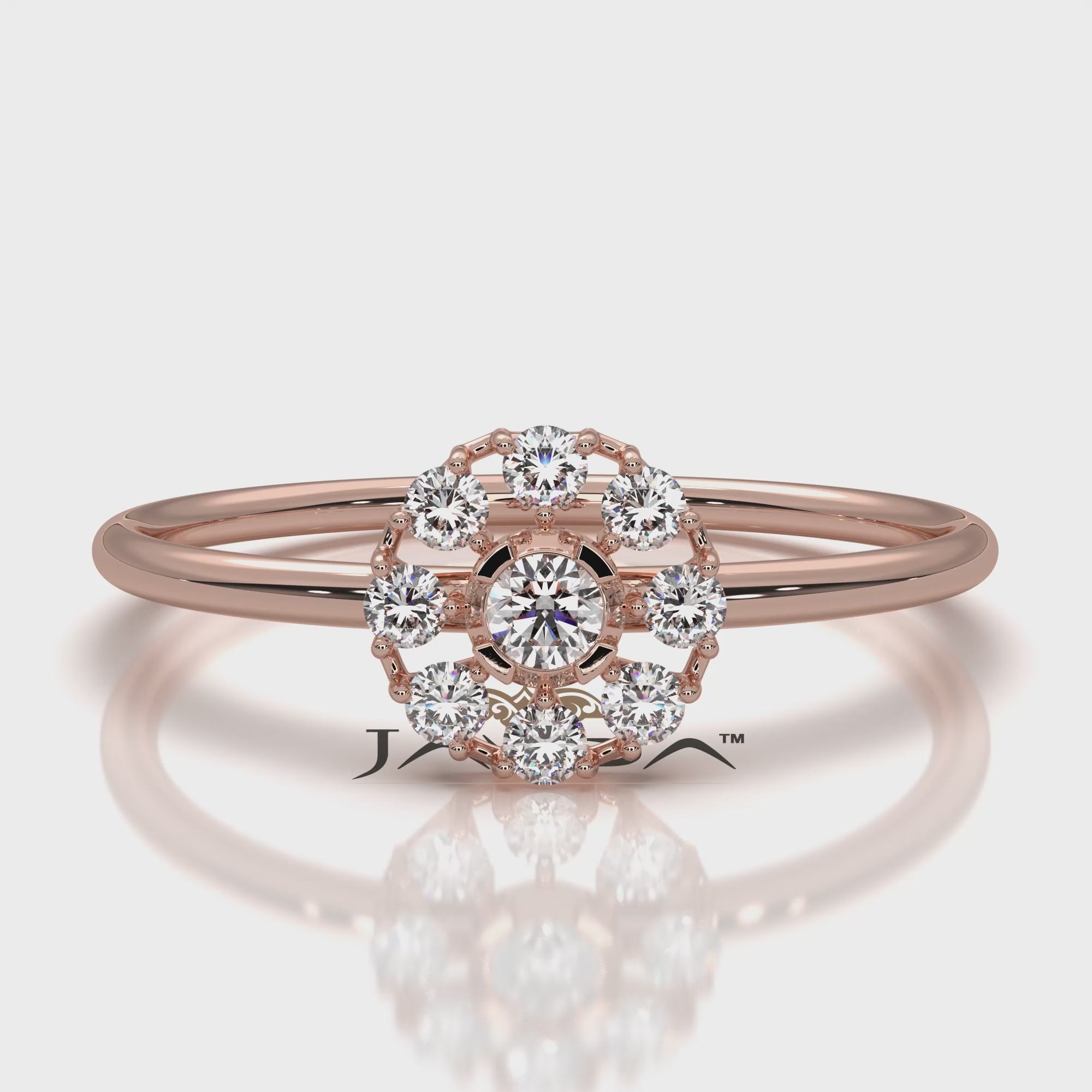 Stackable Minimalist Cluster Halo Round Lab Diamond Fashion Ring 0.18ctw.