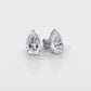 Pear Lab Grown Diamond Stud Earring IGI Certified in 14k White Gold 4.41 Ctw.
