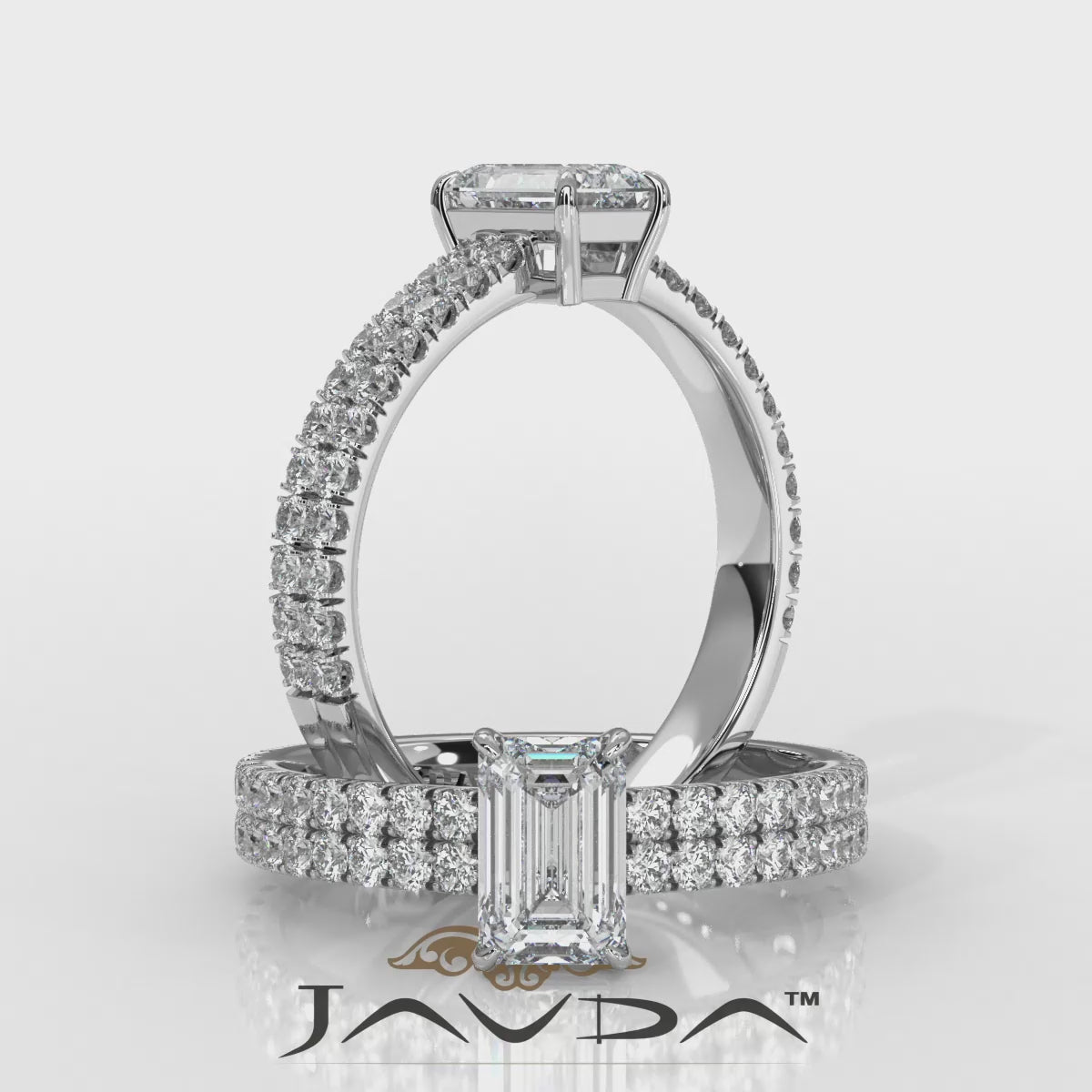 U Shape Prong Setting Lab Grown Diamond Engagement Ring IGI Certified 1.75 Ctw.