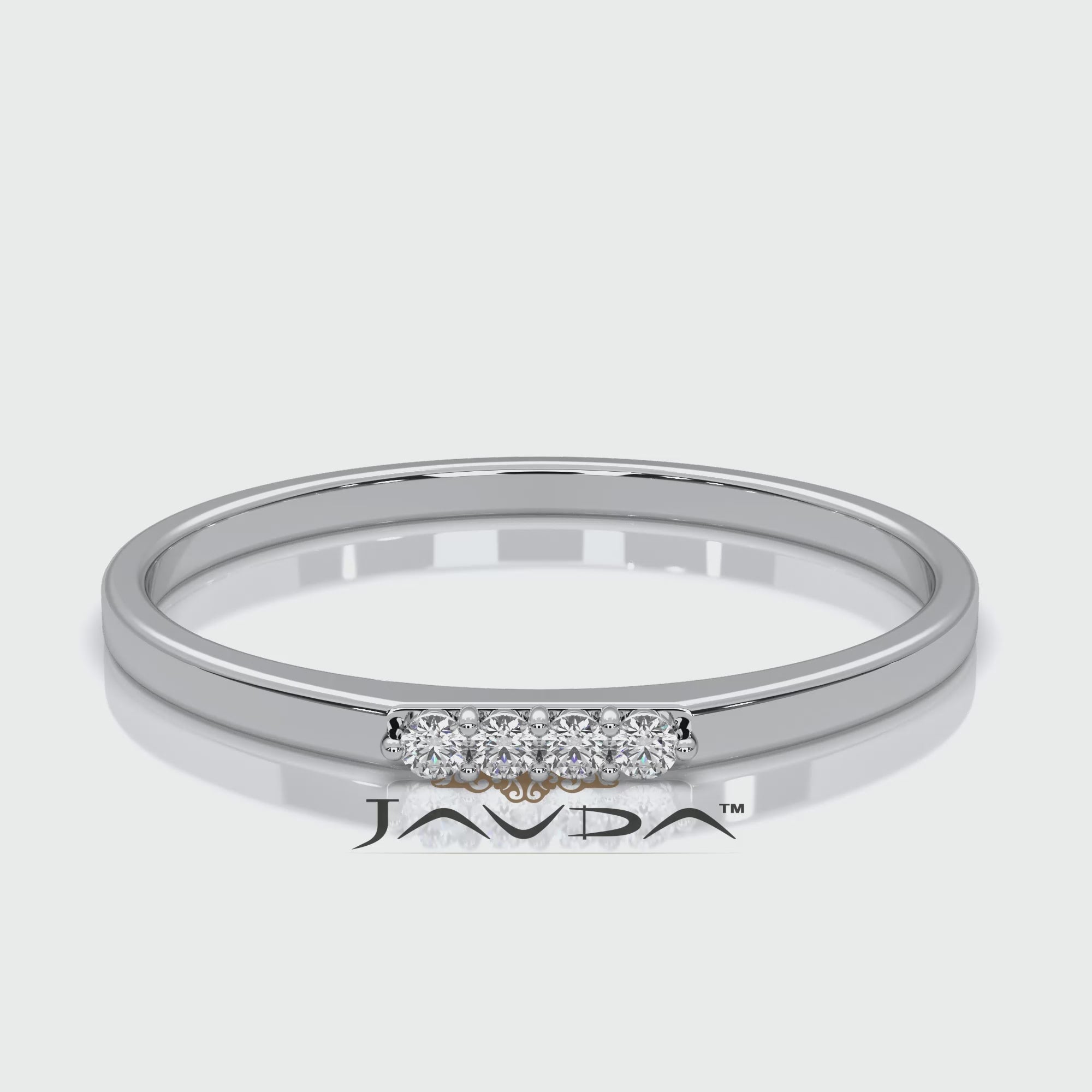 Stackable Round Lab Diamond Prong Set Promise Ring 0.03ctw.