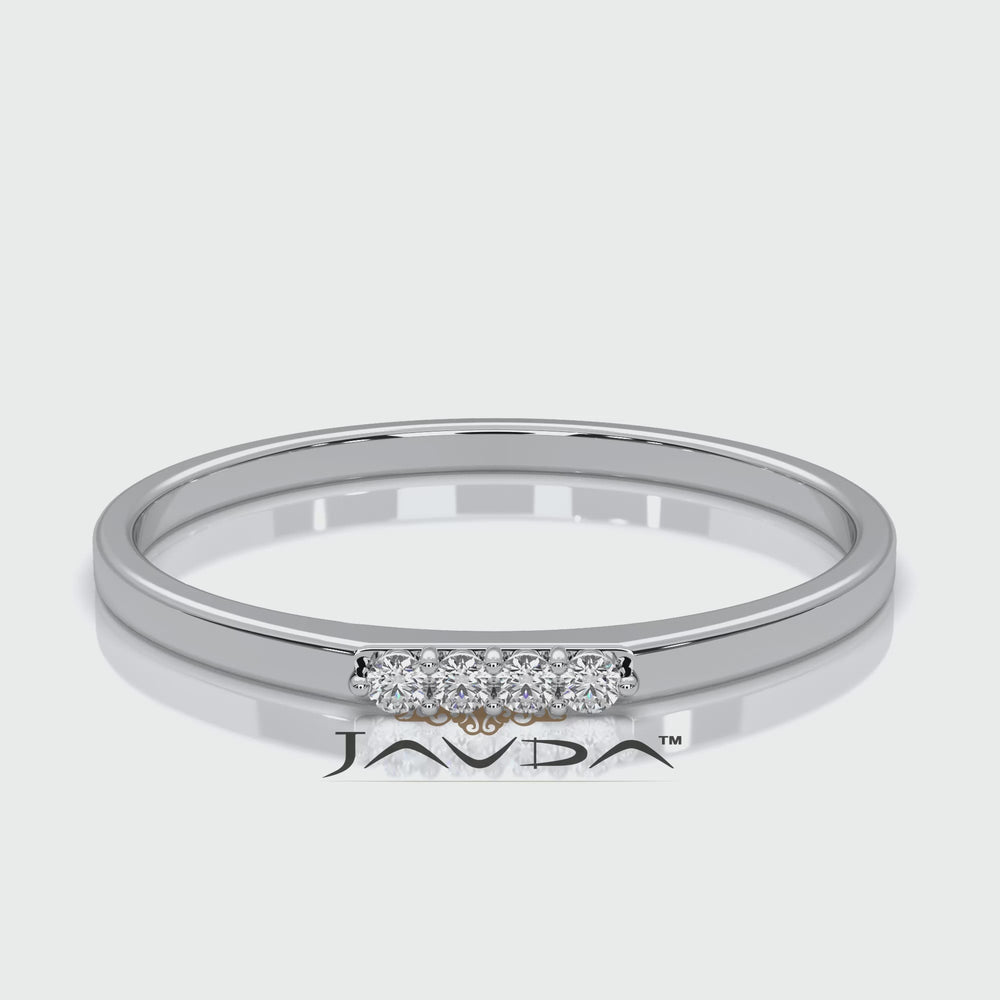 Stackable Round Lab Diamond Prong Set Promise Ring 0.03ctw.