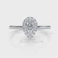 Pear Diamond Engagement U Cut Prong Setting Ring 0.50 Ctw.