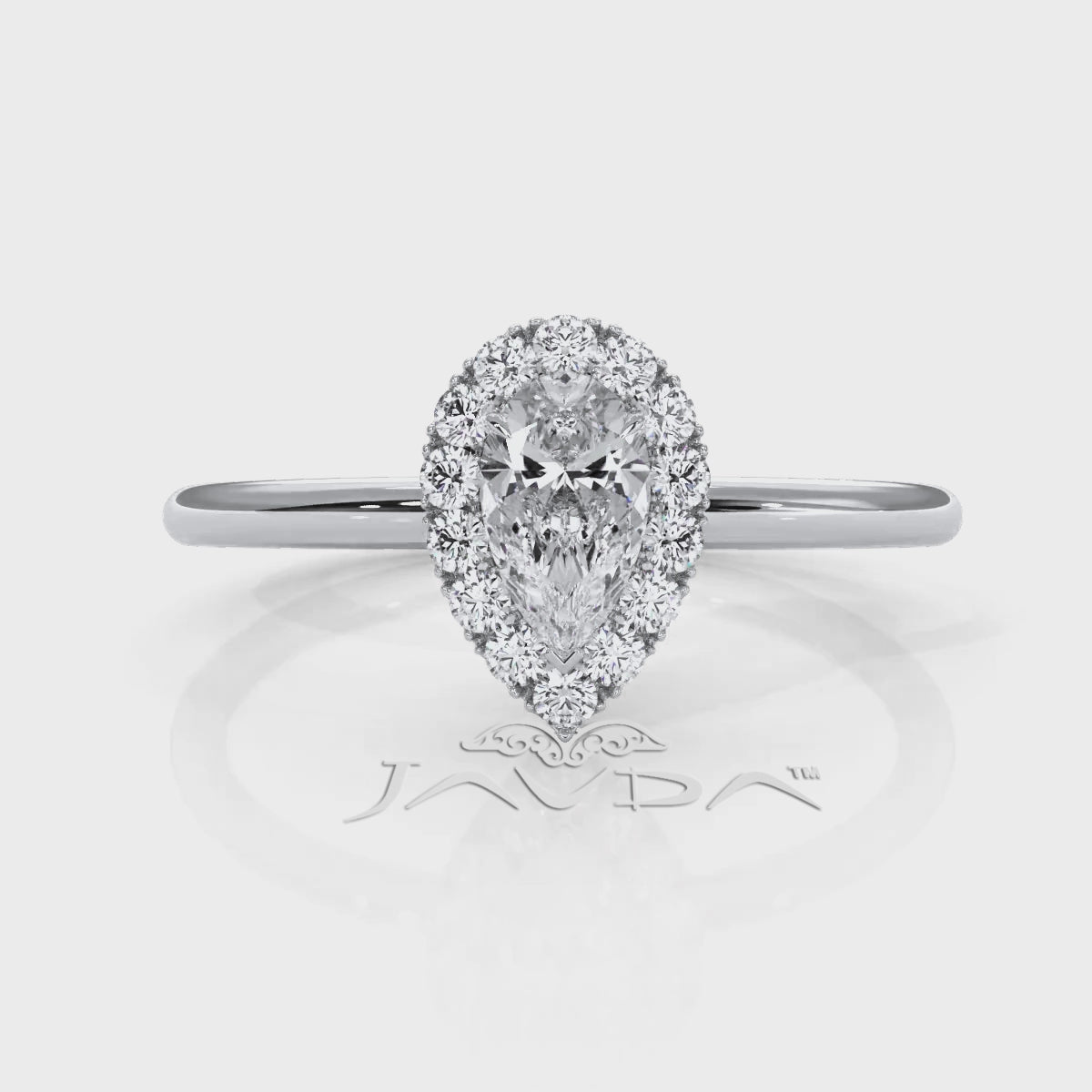 Pear Diamond Engagement U Cut Prong Setting Ring 0.50 Ctw.