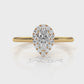 Pear Diamond Engagement U Cut Prong Setting Ring 0.50 Ctw.