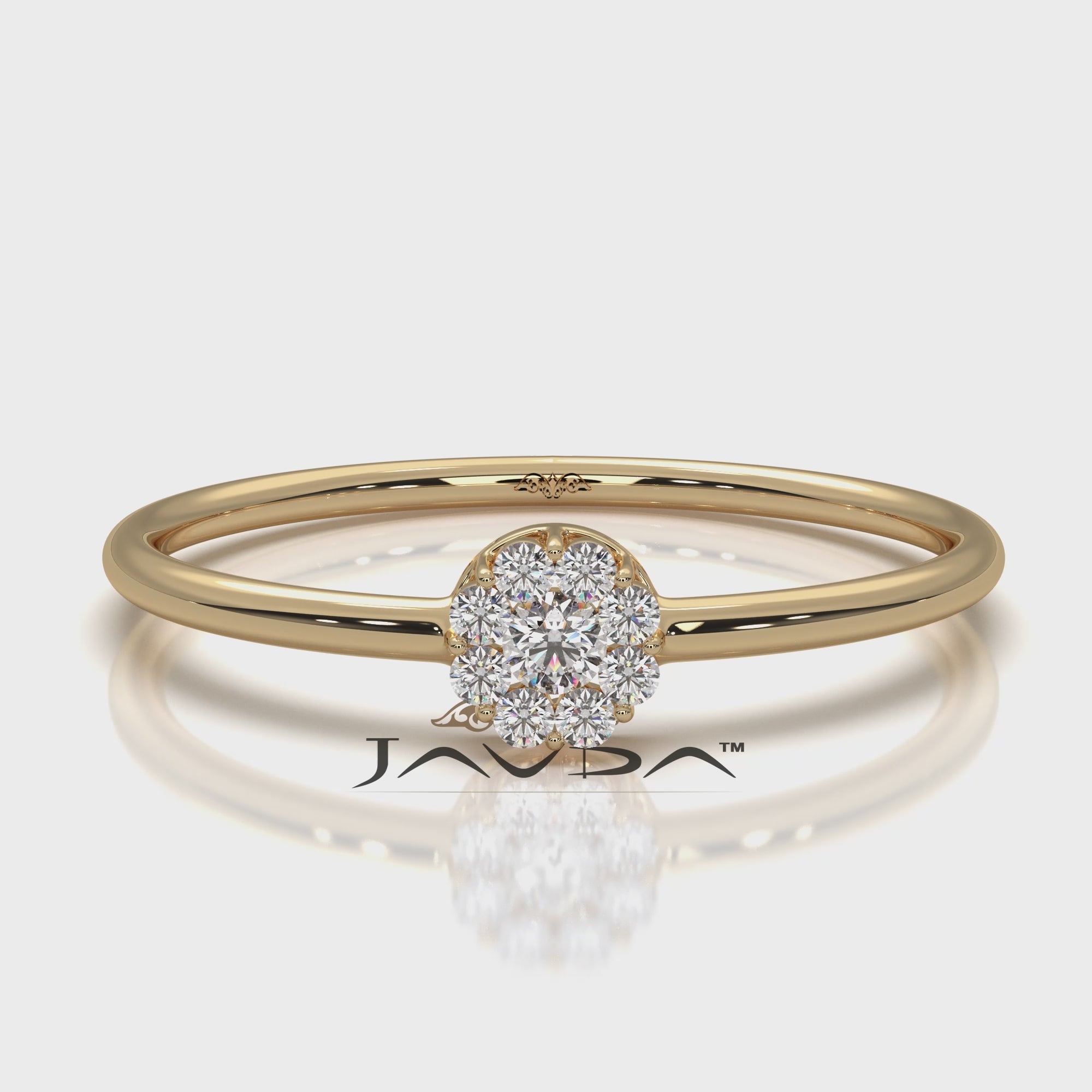 Minimalist Petite Halo Round Lab Diamond Fashion Ring 0.08ctw.