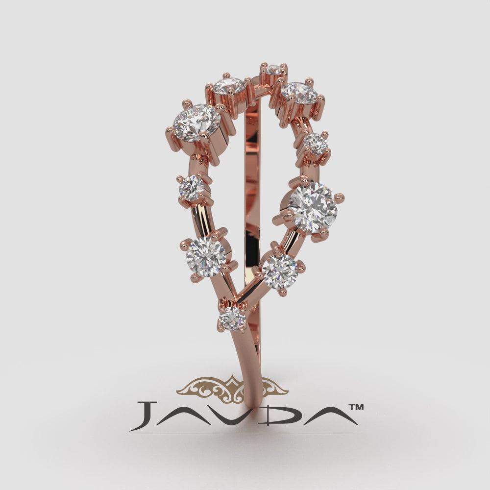 Stackable Marquise Outline Round Lab Diamond Fashionable Ring 0.25ctw.