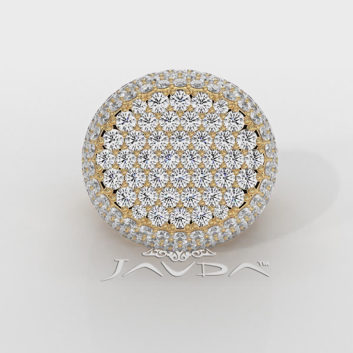 Circle of Glamour Men's 14K White Gold Lab Diamond Ring 11.5ctw