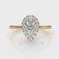 Pear Diamond Engagement U Cut Prong Setting Ring 0.50 Ctw.